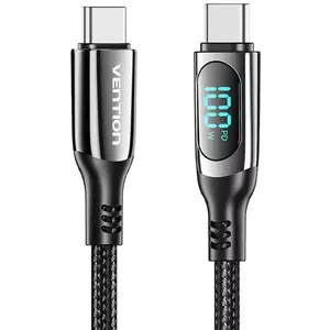 Kábel Vention TAYBAV USB 2.0 C-C 100 W 5A 1.2M USB cable (black) kép