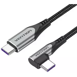 Kábel Vention TAKHF USB-C to USB-C 5A angle cable (gray) kép