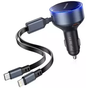 Autó töltő Vention FFOB0 USB-C car charger + USB-C/Lightning 30W cable kép