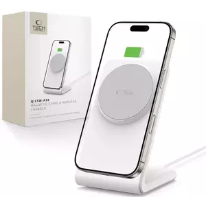 TECH-PROTECT QI15W-A38 MAGNETIC MAGSAFE WIRELESS CHARGER WHITE (5906302372201) kép