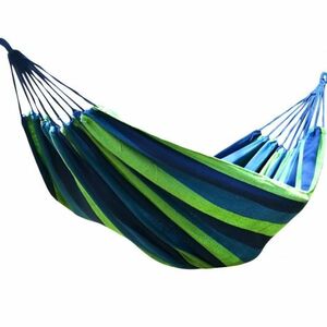 LIVEFY Hammock függőágy 260x150cm, kék/zöld kép