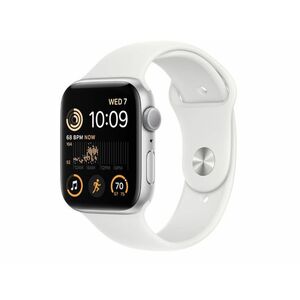 Apple Watch SE2 GPS 44mm (MNK23CM/A) ezüstszínű alumíniumtok, fehér sportszíj - Regular kép