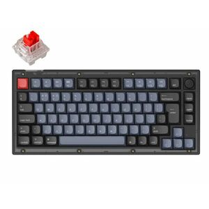 Keychron V1 RGB Frosted Black Knob USB angol Hot-swap K Pro Red mechanikus billentyűzet kép