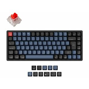 Keychron K2 Pro RGB Bluetooth / USB angol gaming Hot-swap Gateron G Pro Red mechanikus billentyűzet, fekete-kék kép