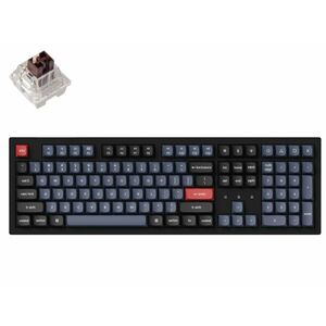 Keychron K10 Pro Bluetooth / USB magyar gaming Hot-swap Gateron G Pro Brown mechanikus billentyűzet, fekete-kék kép