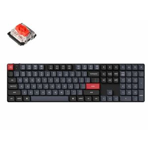 Keychron K5 Pro Bluetooth / USB-C angol Gateron low-profile MX 2.0 Red mechanikus billentyűzet, fekete-kék kép