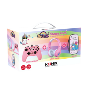 KONIX UNIK mintás Nintendo Switch Gamer csomag (Fejhallgató + Kontroller + Ütésálló Tok) - KX-GP-UNIK kép