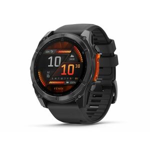 Garmin fenix 8 51mm multisport okosóra (010-02905-00) sötétszürke, fekete szilikon szíjjal kép