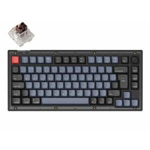 Keychron V1 RGB Frosted Black Knob USB angol Hot-swap K Pro Brown mechanikus billentyűzet kép