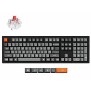 Keychron K10 Pro Bluetooth / USB magyar gaming Hot-swap Gateron G Pro Red mechanikus billentyűzet, fekete-kék kép