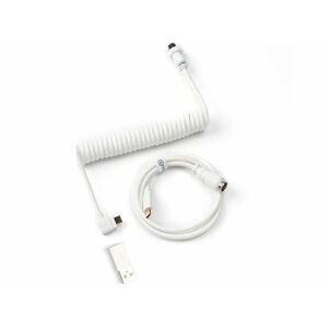 Keychron Coiled Aviator USB-C -> USB-C M/M adatkábel 90°/egyenes(CAB-9) fehér kép