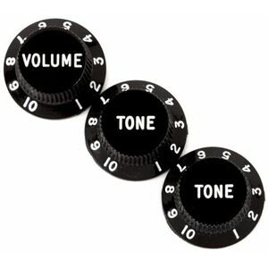 Fender Stratocaster Knobs, Black kép