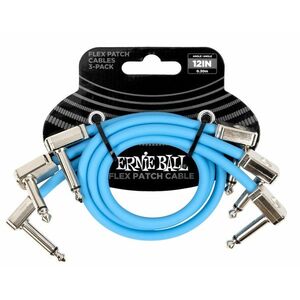 Ernie Ball Flex Patch Cable 12" Blue 3-Pack kép