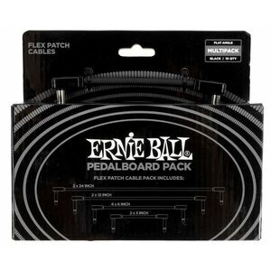 Ernie Ball Flex Patch Cables Pedalboard Multi-Pack Black kép