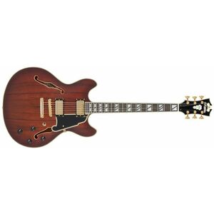 D'Angelico Deluxe DC Satin Brown Burst kép