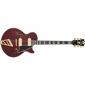 D'Angelico Deluxe SS Baritone Satin Trans Wine kép