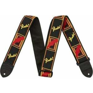 Fender 2'' Monogrammed Textil gitár heveder Black/Yellow/Red kép