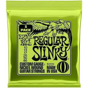 Ernie Ball 3221 Regular Slinky 3-Pack Elektromos gitárhúrok kép