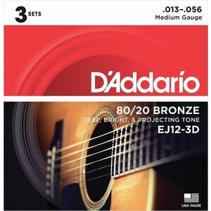 D'Addario EJ12-3D Akusztikus gitárhúrok kép