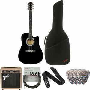 Fender Squier SA-105CE Deluxe SET Black Elektroakusztikus gitár kép