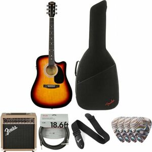 Fender Squier SA-105CE Deluxe SET Sunburst Elektroakusztikus gitár kép