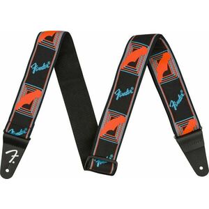 Fender Neon Monogram Strap Textil gitár heveder Blue/Orange kép