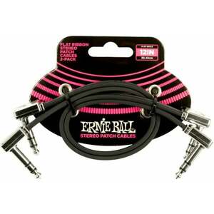 Ernie Ball Flat Ribbon Stereo Patch Cable 30 cm Pipa - Pipa Patch kábel kép