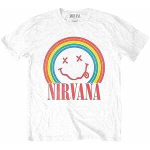 Nirvana Ing Happy Face Rainbow Unisex White M kép