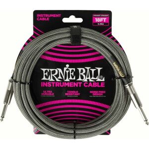 Ernie Ball Braided Instrument Cable Straight/Straight 5, 5 m Egyenes - Egyenes Hangszórókábel kép