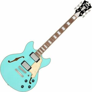 D'Angelico Premier Mini DC Surf Green Félakusztikus - jazz-gitár kép