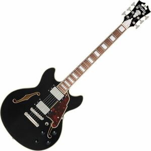 D'Angelico Premier Mini DC Solid Black Félakusztikus - jazz-gitár kép