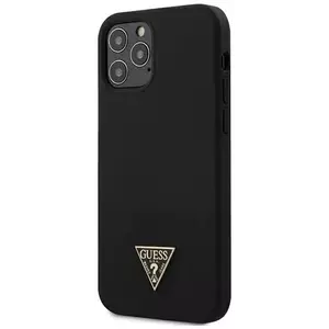 Tok Guess GUHCP12MLSTMBK iPhone 12/12 Pro 6, 1" black hardcase Silicone Triangle Logo (GUHCP12MLSTMBK) kép