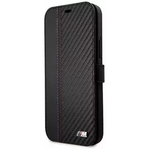 Tok BMW iPhone 12 Pro Max 6, 7" black book M Collection PU Carbon Stripe (BMFLBKP12LMCARBK) kép