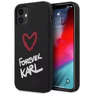 Tok Karl Lagerfeld KLHCP12SSILKRBK iPhone 12 mini 5, 4" black hardcase Silicone Forever Karl (KLHCP12SSILKRBK) kép