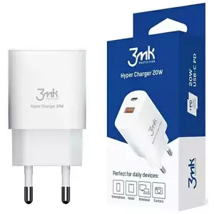 Töltő 3MK HyperCharger 20W 1xUSB-C + 1xUSB-A PD / QC charger kép