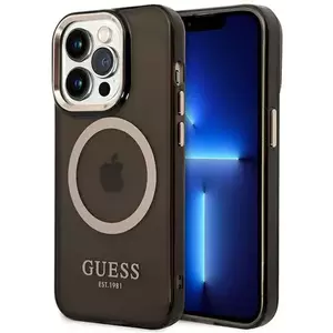 Tok Guess GUHMP14LHTCMK iPhone 14 Pro 6, 1" black hard case Gold Outline Translucent MagSafe (GUHMP14LHTCMK) kép