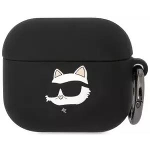 Tok Karl Lagerfeld AirPods 3 cover black Silicone Choupette Head 3D (KLA3RUNCHK) kép