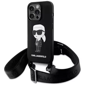 Tok Karl Lagerfeld KLHCP15XSCBSKNK iPhone 15 Pro Max 6.7" hardcase black Crossbody Silicone Ikonik (KLHCP15XSCBSKNK) kép