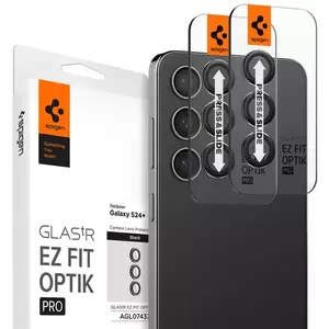 TEMPERED KIJELZŐVÉDŐ FÓLIA SPIGEN CAMERA COVER OPTIK.TR ”EZ FIT” CAMERA PROTECTOR 2-PACK GALAXY S24+ PLUS BLACK (AGL07433) kép