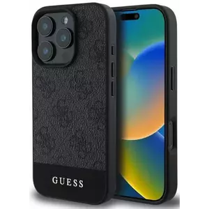 Tok Guess GUHCP16XG4GLGR iPhone 16 Pro Max grey HC PC/TPU 4G PU Bottom Stripe (GUHCP16XG4GLGR) kép