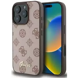 Tok Guess GUHMP16LPGPYSW iPhone 16 Pro brown HC MagSafe PU Peony Script (GUHMP16LPGPYSW) kép