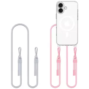 Tok TECH-PROTECT FLEXAIR CHAIN MAGSAFE IPHONE 16 GREY & PINK (5906302380206) kép