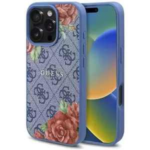 Tok Guess GUHMP16LP4ROPEMCB iPhone 16 Pro 6.3" blue hardcase 4G Flowers Print MagSafe (GUHMP16LP4ROPEMCB) kép