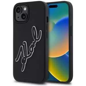 Tok Karl Lagerfeld KLHCP15S3DRKSDLK iPhone 15 6.1" black hardcase 3D Rubber Signature (KLHCP15S3DRKSDLK) kép