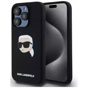 Tok Karl Lagerfeld KLHMP15LSKHPPLK iPhone 15 Pro 6.1" black hardcase Silicone Karl Head Print MagSafe (KLHMP15LSKHPPLK) kép