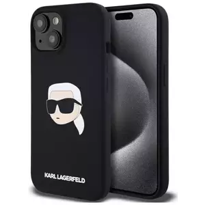 Tok Karl Lagerfeld KLHMP15SSKHPPLK iPhone 15 6.1" black hardcase Silicone Karl Head Print MagSafe (KLHMP15SSKHPPLK) kép