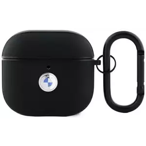 Tok BMW BMA4SSLBK AirPods 4 cover black Geniune Leather Silver Logo (BMA4SSLBK) kép