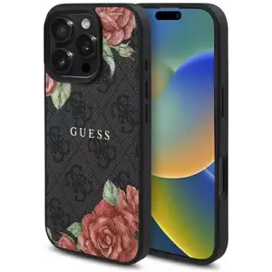 Tok Guess GUHMP16LP4ROPEMCK iPhone 16 Pro 6.3" black hardcase 4G Flowers Print MagSafe (GUHMP16LP4ROPEMCK) kép