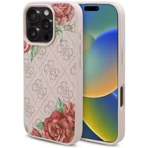 Tok Guess GUHMP16LP4ROPEMCP iPhone 16 Pro 6.3"pink hardcase 4G Flowers Print MagSafe (GUHMP16LP4ROPEMCP) kép