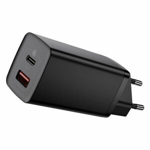 Baseus GaN2 Lite hálózati töltő adapter USB / USB-C QC 3.0 PD 65W, fekete (CCGAN2L-B01) kép